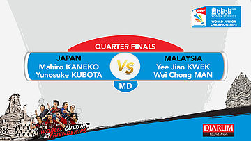 WORLD JUNIOR CHAMPIONSHIPS 2017 | MD QUARTER FINALS | KANEKO/KUBOTA (JPN) vs KWEK/MAN (MAS)