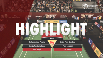 Berliona Alma Pradisa/Jovika Vandaria Ester Matiho (Jawa Tengah) VS Jesita Putri Miantoro/Putri Larasati (DKI Jakarta)