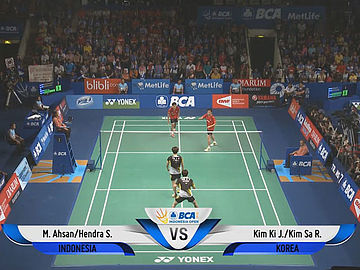 Mohammad Ahsan/Hendra Setiawan (INA) VS Kim Ki Jung/Kim Sa Rang (KOR)