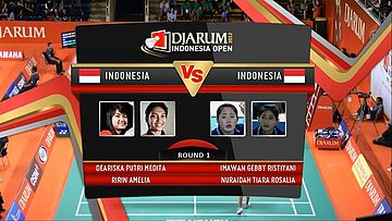 Deariska Putri M/Ririn Amelia (Indonesia) VS Imawan Gebby R/Nuraidah Tiara Rosalia (Indonesia) Round 1 Womens Double DJARUM Indonesia Open Super Series Premier 2012