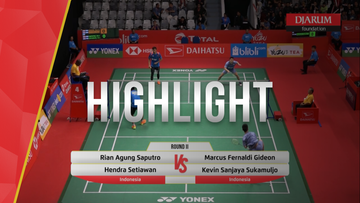Kevin Sanjaya Sukamuljo/Marcus Fernaldi Gideon (Indonesia) VS Rian Agung Saputro/Hendra Setiawan (Indonesia)