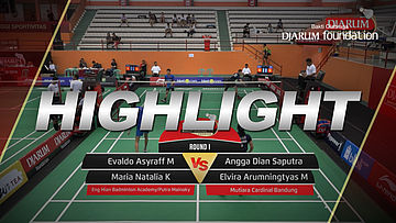 Evaldo Asyraff M/Maria Natalia K (Eng Hian Badminton Academy/Putra Mainaky) VS Angga Dian S/Elvira Arumningtyas (Mutiara Cardinal Bandung)