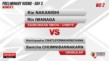 WD2 | KIE NAKANISHI/RIN IWANAGA (SAISHUNKAN NIHON-UNISYS) VS NATCHAPAPA CHATUPORNKANCHANA/SANICHA CHUMNIBANNAKRN (GRANULAR BADMINTON ACADEMY)