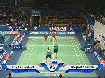 Ririn Amelia/Uswatun Khasanah (INA) VS Imogen Bankier/Kirsty Gilmour (SCO)