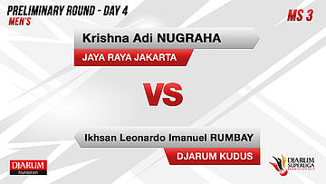 MS3 | KRISHNA ADI NUGRAHA (JAYA RAYA JAKARTA) VS IKHSAN LEONARDO IMANUEL RUMBAY (DJARUM KUDUS)