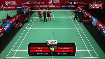 Pia Zebadiah/Rizki Amelia (Jaya Raya Jakarta) VS Shendy Puspa/Jenna Gozali (Djarum Kudus)