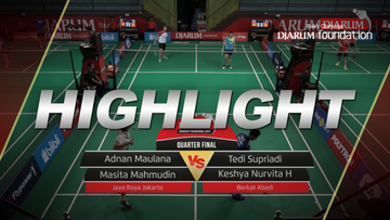 Adnan Maulana/Masita Mahmudin (Jaya Raya Jakarta) VS Tedi Supriadi/Keshya Nurvita H (Berkat Abadi)