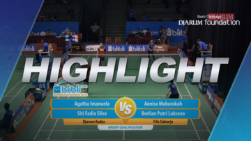 Agatha Imanuela/Siti Fadia Silva (Djarum Kudus) VS Annisa Mubarokah/Berlian Putri Laksono (Fifa Sidoarjo)
