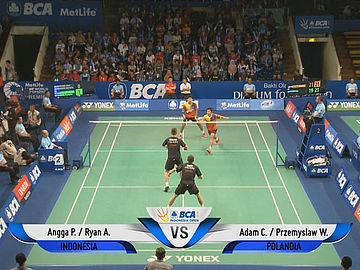 Angga Pratama/Ryan Agung Saputra (INA) VS Adam Cwalina/Przemyslaw Wacha (POL)