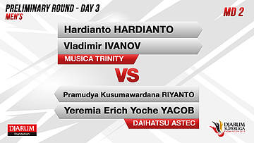 MD2 | HARDIANTO/VLADIMIR IVANOV (MUSICA TRINITY) VS PRAMUDYA KUSUMAWARDANA RIYANTO/YEREMIA ERICH YOCHE YACOB (DAIHATSU ASTEC)