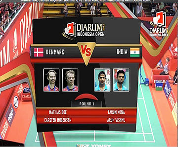 Mathias Boe/Carsten Mogensen (Denmark) VS Tarun Kona/Arun Vishu (India) Mens Double Round 1 Djarum Indonesia Super Series Priemer 2012