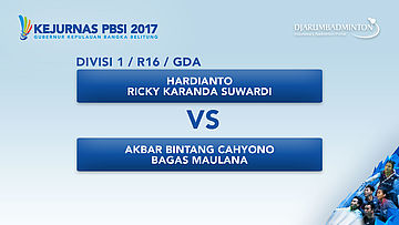 KEJURNAS PBSI 2017 | DIVISI 1 | R16 - GDA | Hardianto / Ricky VS Akbar / Bagas