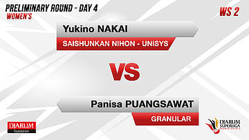WS2 | YUKINO NAKAI (SAISHUNKAN NIHON-UNISYS) VS PANISA PUANGSAWAT (GRANULAR BADMINTON ACADEMY)