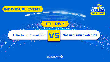 Tiket.com Kejurnas 2018 | TTI DIV 1 | Alifia VS Maharani HD