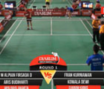 M Alpian Firsada/Aris Budiharti (Jaya Raya Jakarta) VS Fran Kurniawan/Komala Dewi (Djarum Kudus)