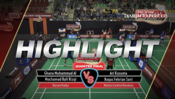 Ghana Muhammad Al Ilham/M Rafi Rizqi Kurniawan (Djarum Kudus) VS Ari Kusuma/Bagas Febrian Sani (Mutiara Cardinal Bandung)