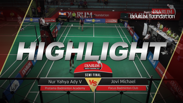 Nur Yahya Ady Velani (Pratama Badminton Academy) VS Jovi Michael (Focus Badminton Club)