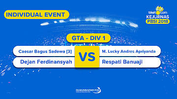 Tiket.com Kejurnas 2018 | GTA DIV 1 | Caesar/Dejan VS M. Lucky/Respati
