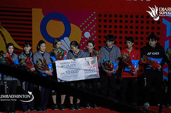 Women’s Teams Podium Djarum Superliga Badminton 2019