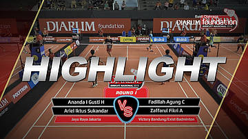 Ananda I Gusti Hikmal Syakrie/Ariel Iktus Sukandar (Jaya Raya Jakarta) VS Fadillah Agung Cahayana/Zaffarul Fikri An Naufal (Victory Bandung/Exist Badminton)