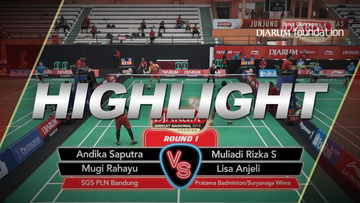 Andika Saputra/Mugi Rahayu (SGS PLN Bandung) VS Muliadi Rizka S/Lisa Anjeli (Pratama Badminton/Suryanaga Wima)