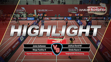 Josia Setiawan/Mega Yustika Hasanah (Rajawali Badminton Center/PBSI Pangkal Pinang) VS Joshua David Wardana/Dinda Haura Salsabila Suhana (Tangkas/SGS PLN Bandung)