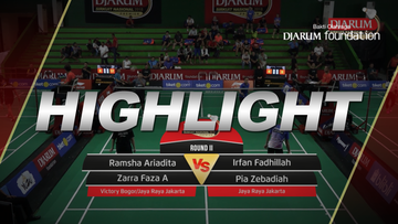 Ramsha Ariadita/Zarra Faza Azka (Victory Bogor/Jaya Raya Jakarta) VS Irfan Fadhillah/Pia Zebadiahbernadet (Jaya Raya Jakarta)