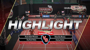Ihsan Adam Wirawan/Dea Putri Wales (Keshab Timur Samarinda/AIC Badminton Academy VS Putra Eka Rhoma/Nadiya Melati (Jaya Raya Jakarta/Pertamina Fastron)
