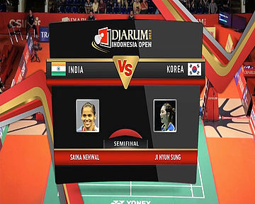 Saina Nehwal (India) VS Ji Hyun Sung (Korea) Women Single Semifinal Djarum Indonesia Open Super Series 2012