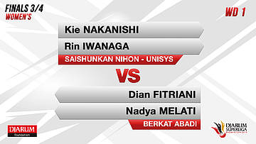WD1 | KIE NAKANISHI/RIN IWANAGA (SAISHUNKAN NIHON-UNISYS JAPAN) VS DIAN FITRIANI/NADYA MELATI (BERKAT ABADI BANJARMASIN)