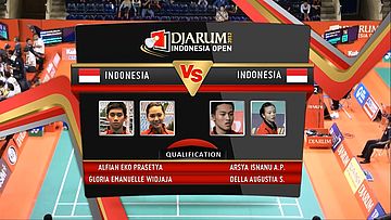 Alfian Eko P/Gloria Emanuelle W (Indonesia) VS Arsya Isnanu A P/Della Augustia S (Indonesia) Qualification Mixed Double Djarum Indonesia Open Super Series Premier 2012