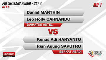 MD1 l DANIEL MARTHIN/LEO ROLLY CARNANDO (DAIHATSU ASTEC) VS KENAS ADI HARYANTO/RIAN AGUNG SAPUTRO (BERKAT ABADI BANJARMASIN)