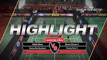 Habib Alfariz/Karina Ria Hardianti (SGS PLN Bandung/Keshab Timur Samarinda) VS Alvent Yulianto Chandra/Freeisy Ester Sompie (Specta Badminton Club/Sporlex Sulut)