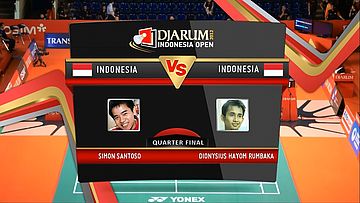 Simon Santoso (Indonesia) VS Dionysius Hayom Rumbaka (Indonesia) Quarter Final Mens Single DJARUM Indonesia Open Super Series Premier 2012