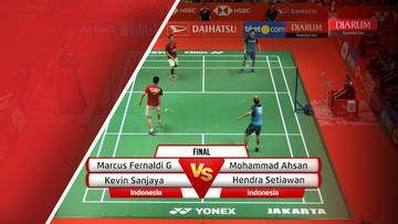 Marcus Fernaldi G/Kevin Sanjaya (Indonesia) Mohammad Ahsan/Hendra Setiawan (Indonesia)