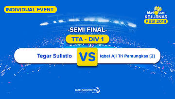 Tiket.com Kejurnas 2018 | TTA DIV 1 | Tegar VS Iqbal