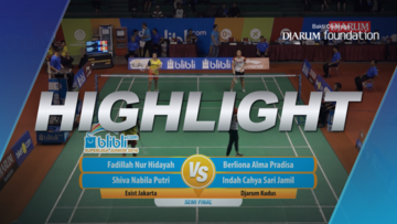 Berliona Alma Pradisa/Indah Cahya Sari (Djarum Kudus) VS Fadillah Nur Hidayah/Shiva Nabila Putri (Exist Jakarta)