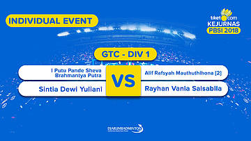 Tiket.com Kejurnas 2018 | GTC DIV 1 | I Putu/Sintia VS Alif/Rayhan