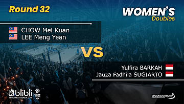Round 32 | WD | CHOW / LEE (MAS) vs BARKAH / SUGIARTO (INA) | Blibli Indonesia Open 2019