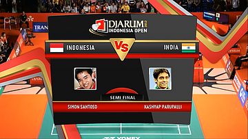 Simon Santoso (Indonesia) VS Kashyap Parupalli (India) Semifinal Mens Single DJARUM Indonesia Open Super Series Premier 2012