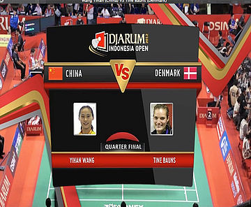 Wang Yihan (China) VS Tine Bauns (Denmark) Women Single Quarter Final Djarum Indonesia Open Super Series Premier 2012