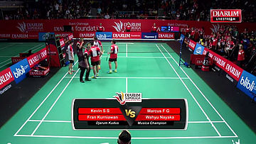 Kevin Sanjaya/Fran Kurniawan (Djarum Kudus) VS Marcus Fernaldi/Wahyu Nayaka (Musica Champions)