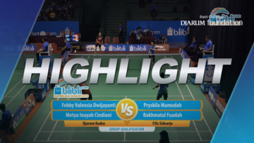 Febby Valencia Dwijayanti/Metya Inayah Cindiani (Djarum Kudus) VS Pryskila Mamudah/Rakhmatul Fuadah (Fifa Sidoarjo)
