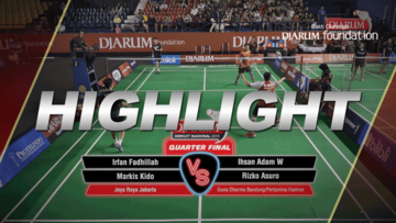 Irfan Fadhillah/Markis Kido (Jaya Raya Jakarta) VS Ihsan Adam Wirawan/Rizko Asuro (Guna Dharma Bandung/Pertamina Fastron)