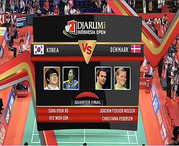 Sun Hyun Ko/Hye Won Eom ( Korea) VS Joachim Ficher Nielsen/Christinna Pedersen (Denmark) Mix Double Quarter Final Djarum Indoneia Open Super Series Premier 2012