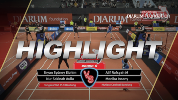 Bryan Sydney Elohim/Nur Sakinah Aulia (Tangkas/SGS PLN Bandung) VS Alif Rafsyah Mauthuthihona/Monika Insany (Mutiara Cardinal Bandung)