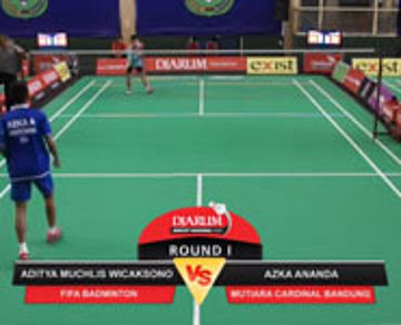 Azka Ananda (Mutiara Cardinal Bandung) VS Aditya Muchlis Wicaksono (Fifa Badminton)