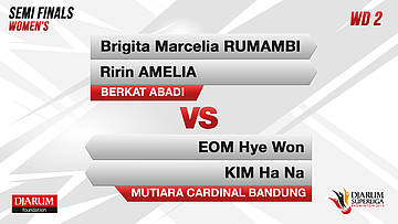 WD2 | BRIGITA MARCELIA RUMAMBI/RIRIN AMELIA (BERKAT ABADI BANJARMASIN) VS EOM HYE WON/KIM HA NA (MUTIARA CARDINAL BANDUNG)