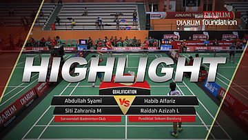 Abdullah Syami/Siti Zahrania M (Sarwendah Badminton Club) VS Habib Alfariz/Raidah Azizah L (Pusdiklat Telkom Bandung)