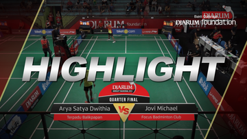 Arya Satya Dwithia (Terpadu Balikpapan) VS Jovi Michael (Focus Badminton Club)